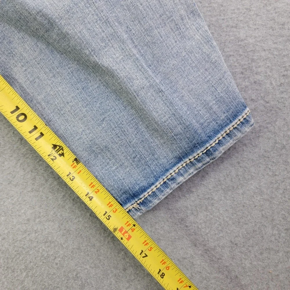 Seven7 Shorts Womens 16 Blue Denim Bermuda Distressed Embellished Rhinestone